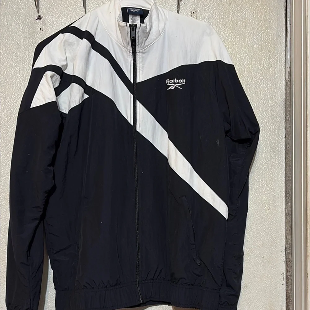 Reebok Men’s Black & White Windbreaker Jacket